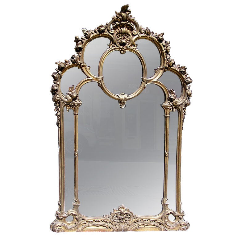 French Over Mantel Gilt Mirror