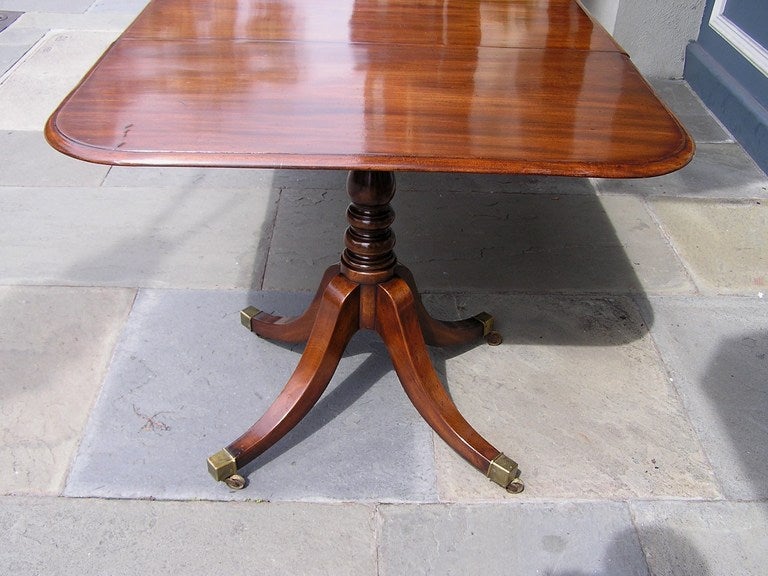 19th Century English Mahogany Two Pedestal Dining Room Table