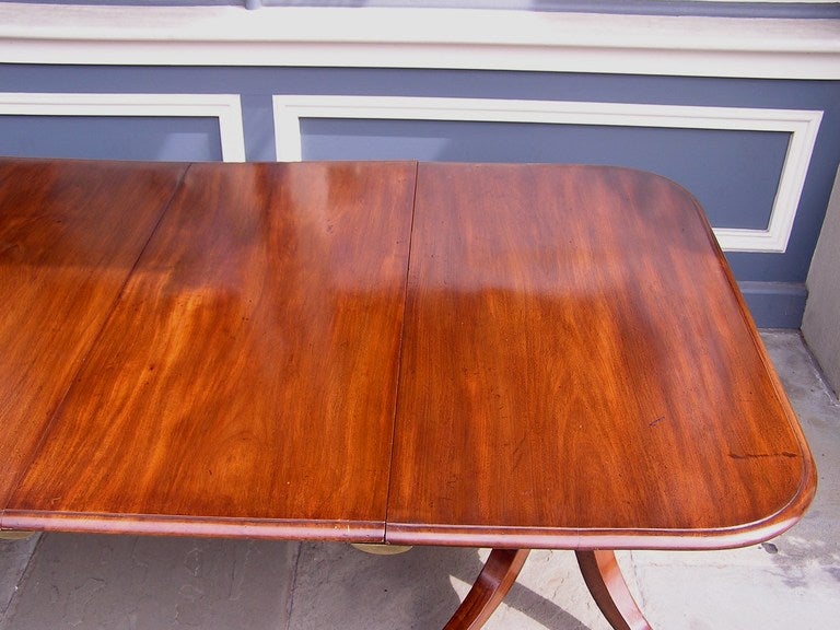 English Mahogany Two Pedestal Dining Room Table 2