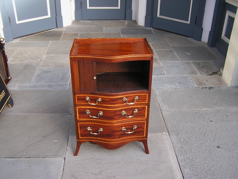 English Mahogany Tambour Chest For Sale 2