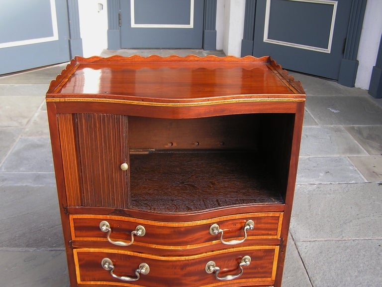 English Mahogany Tambour Chest For Sale 3