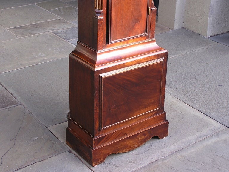 English Mahogany Tall Case Clock Signed by Maker M. Richardson, London, C. 1790 For Sale 2