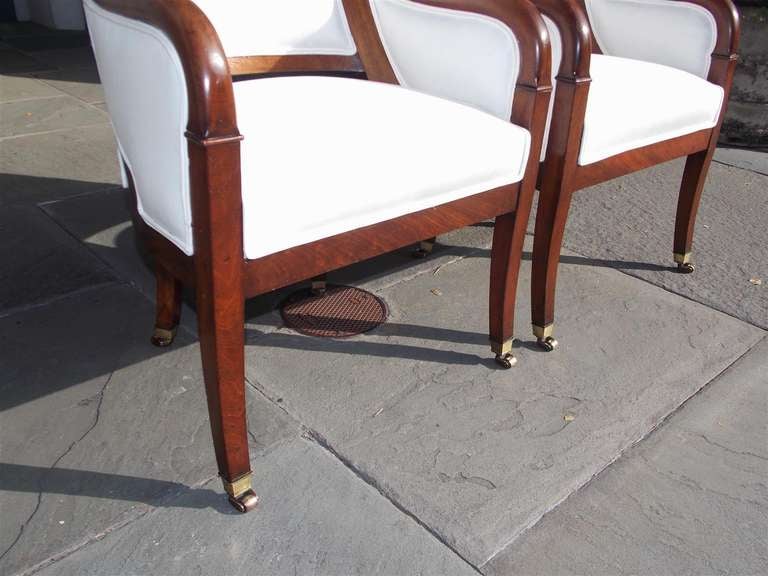 Pair of French Mahogany Bergere Chairs, Circa 1820 For Sale 1