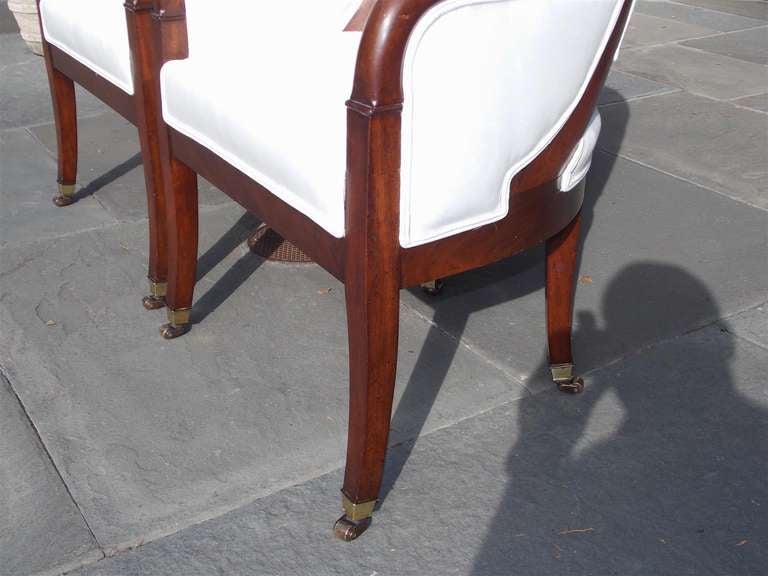 Pair of French Mahogany Bergere Chairs, Circa 1820 For Sale 3