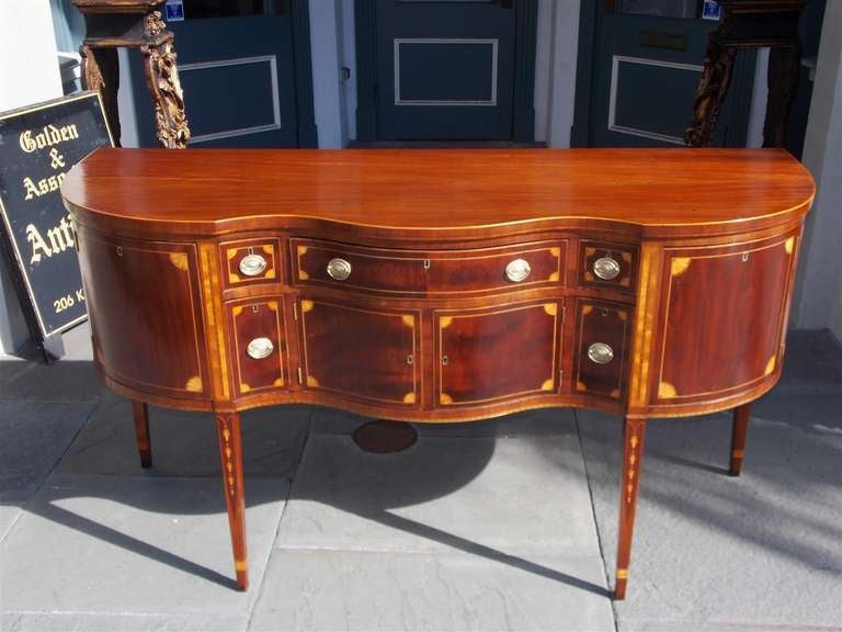 American Mahogany and Satinwood Sideboard. Baltimore, Circa 1790
