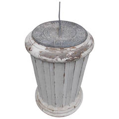 English Lead Sundial On Painted Wood Base . Circa 1840 1