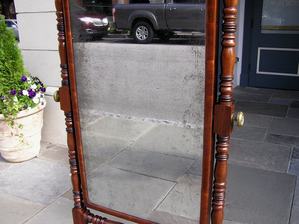 English Regency Mahogany Ebonized Cheval Mirror. Circa 1810 In Excellent Condition For Sale In Hollywood, SC