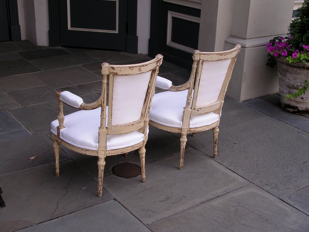 Pair of Italian Painted Arm Chairs For Sale 6