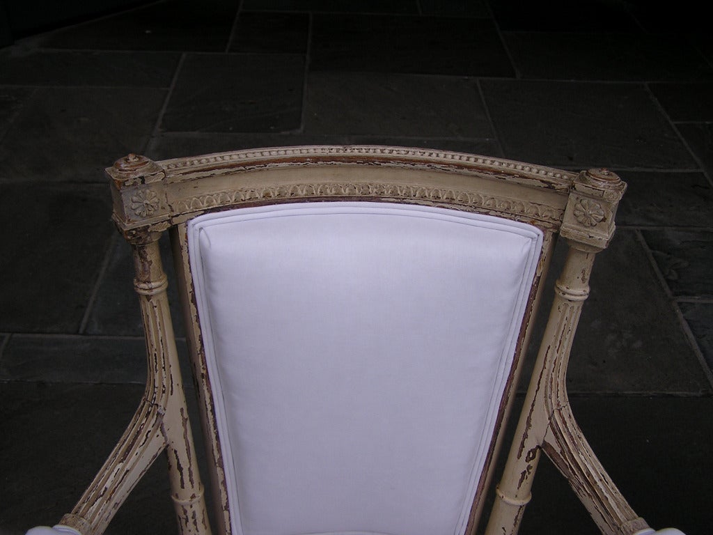 Pair of Italian Painted Arm Chairs For Sale 1