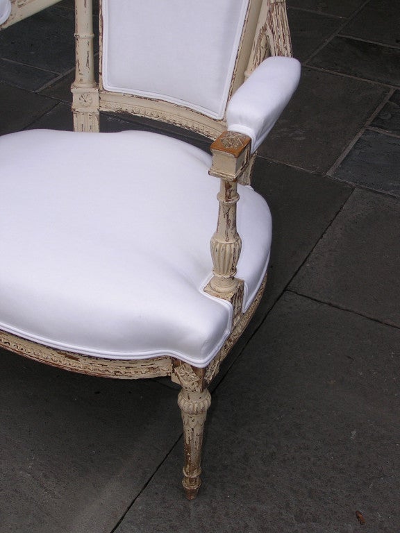 Pair of Italian Painted Arm Chairs For Sale 2