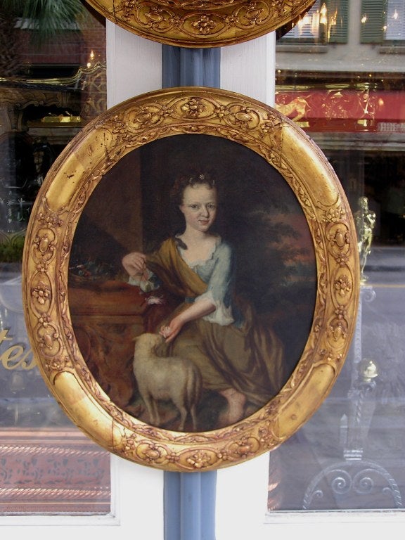 18th Century and Earlier Pair of English Oval Oil on Canvas  Portraits For Sale