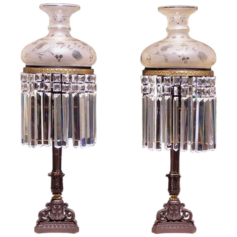 Pair of American Sinumbra Table Lamps