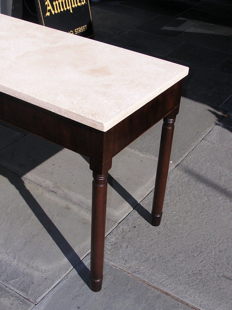 American Sheraton Mahogany Marble Top Console For Sale 3