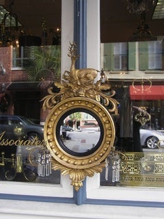 American Stag Girondole Gilt Convex Mirror