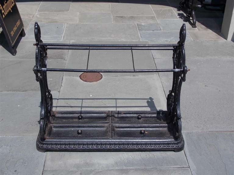 British English Cast Iron Umbrella  / Cane Stand. Circa 1840 For Sale