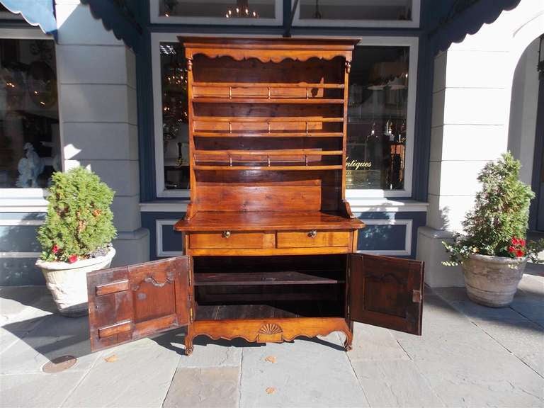 18th Century and Earlier French Cherry Plate Cupboard, Circa 1770-80