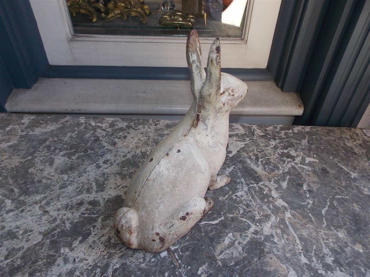 American Rabbit Cast Iron Doorstop. PA,  Circa 1880 In Excellent Condition In Hollywood, SC