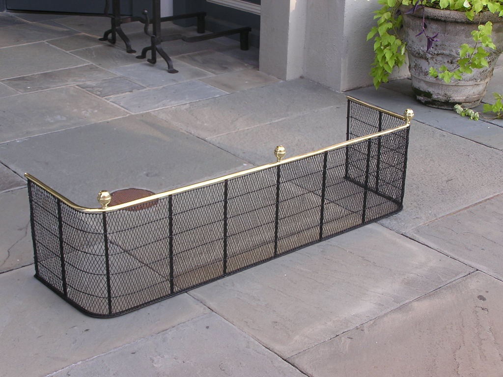 American Wire and Brass Fire Fender In Excellent Condition For Sale In Hollywood, SC