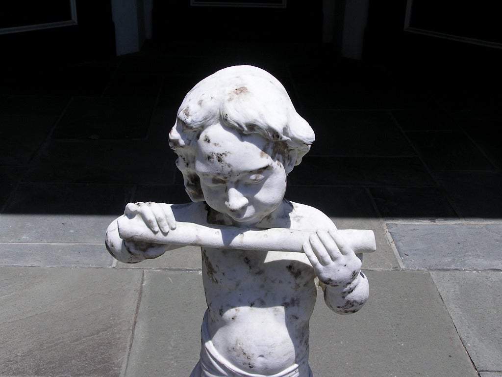 19th Century French Marble Statue of Pan For Sale