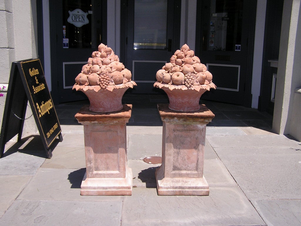 Pair of Italian Terracotta Fruit Baskets