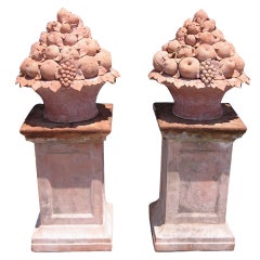 Pair of Italian Terracotta Fruit Baskets