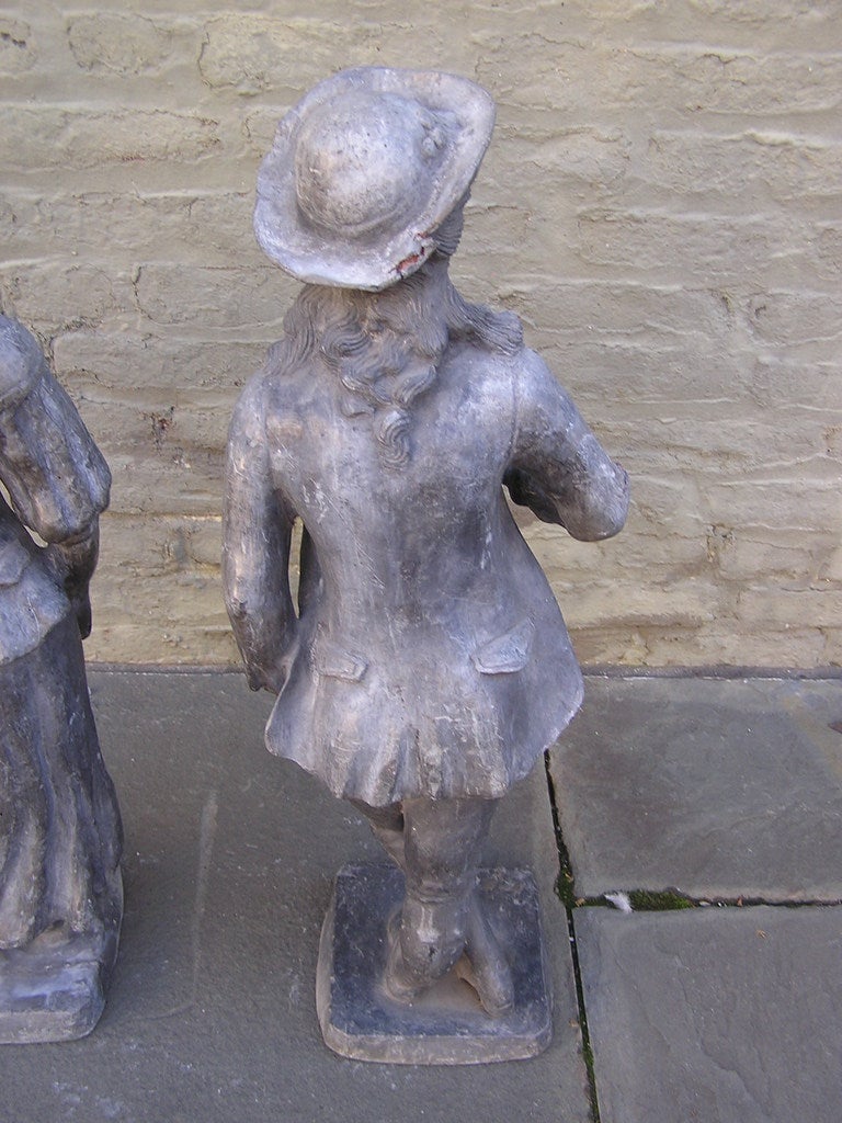 Pair of English Lead Garden Statues, Circa 1850 1