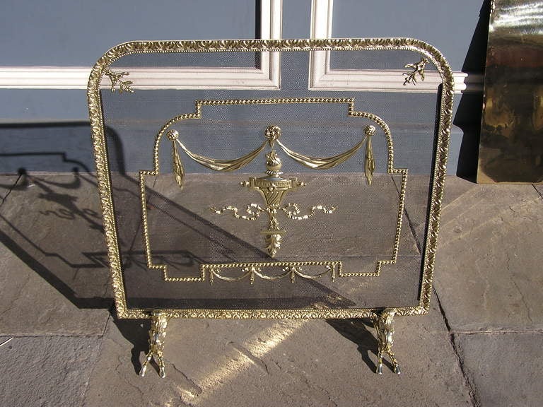 French Brass Winter / Summer Fire Screen For Sale 2