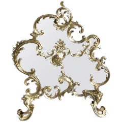 French Brass Rococo Fire Screen 5