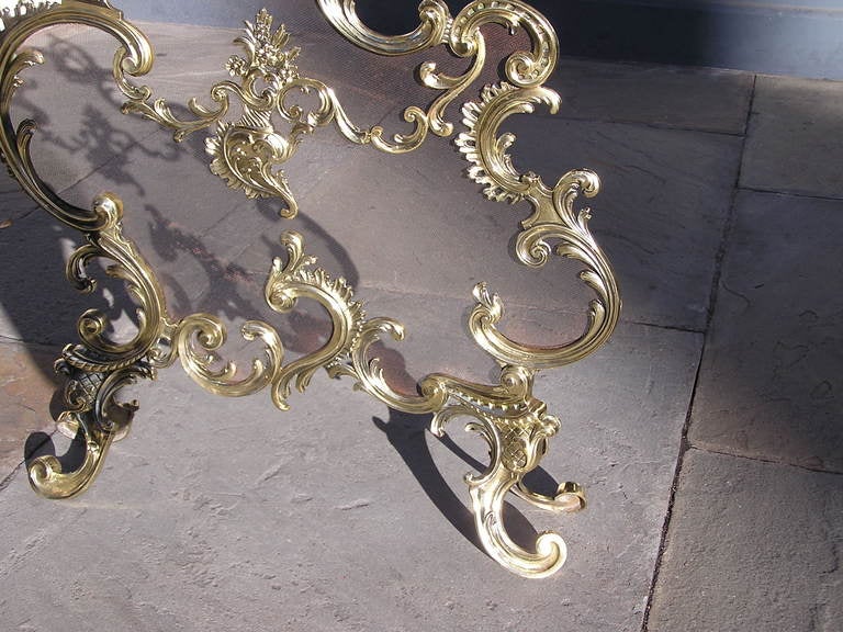 French Brass Rococo Fire Screen For Sale 1