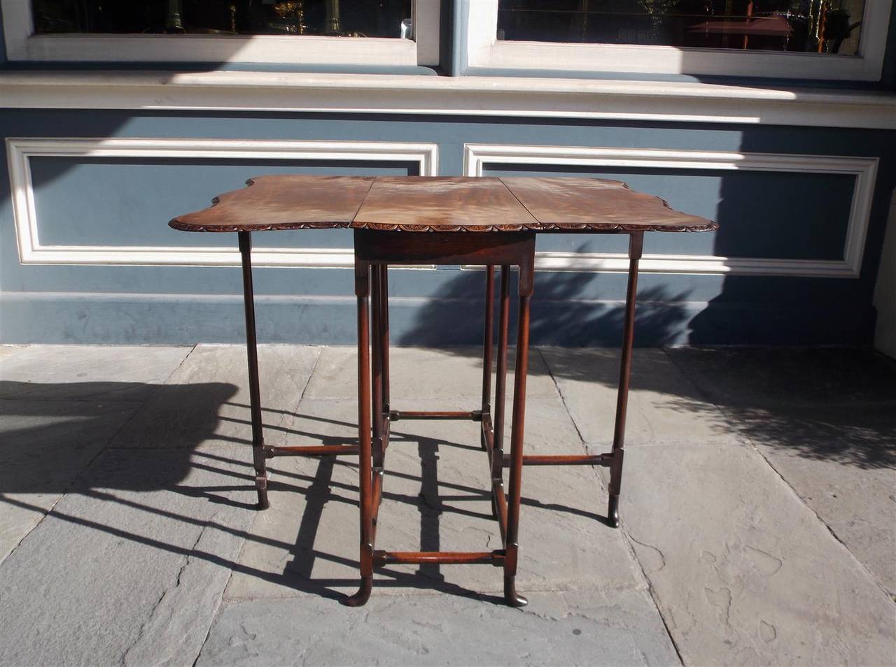 English Chippendale Mahogany Spider Leg Drop Leaf Table, Circa 1770 2