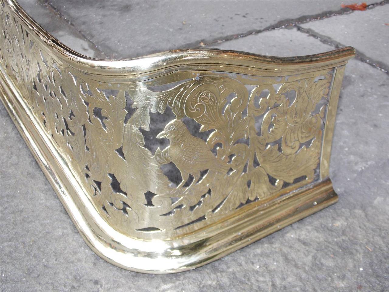 Period English Brass Royalty Fire Fender, Circa 1740 For Sale 1