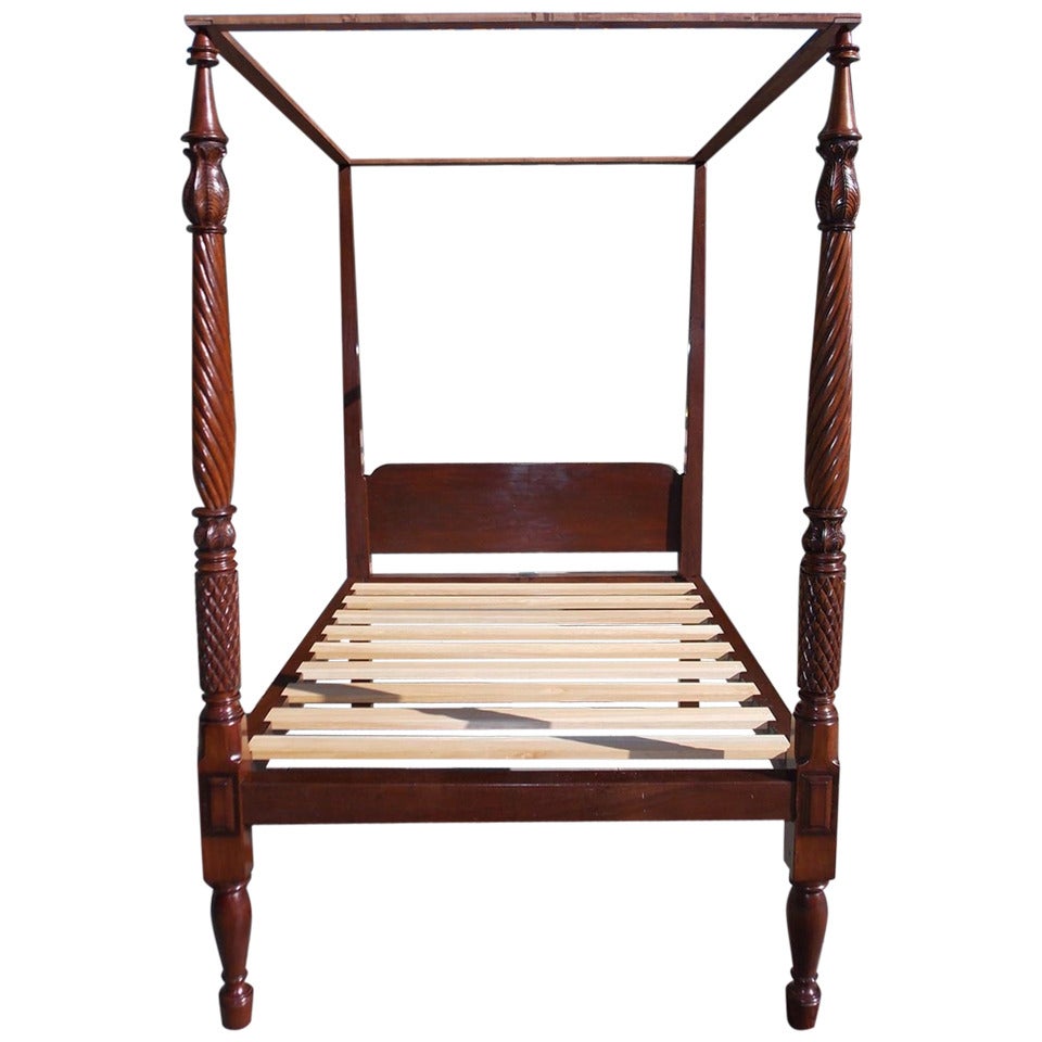 Charleston Mahogany Classical Tester Bed.  Charleston, Circa 1815-20