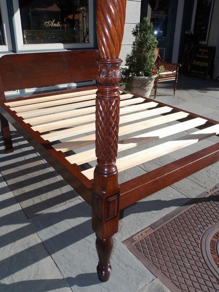 Charleston Mahogany Classical Tester Bed.  Charleston, Circa 1815-20 For Sale 1