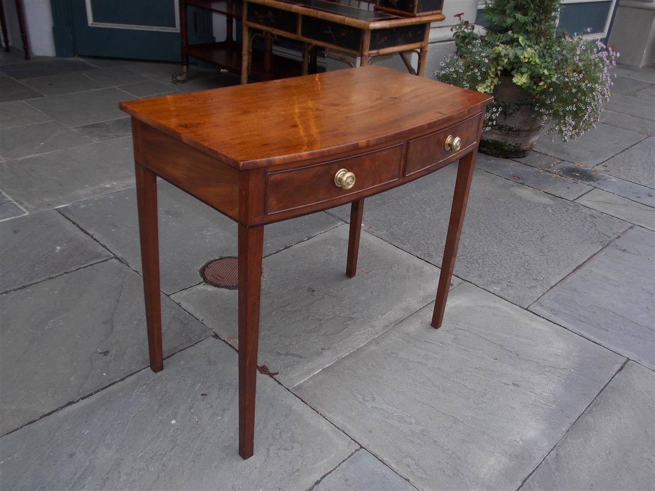 George III English Bow Front Mahogany Server. Circa 1790 For Sale