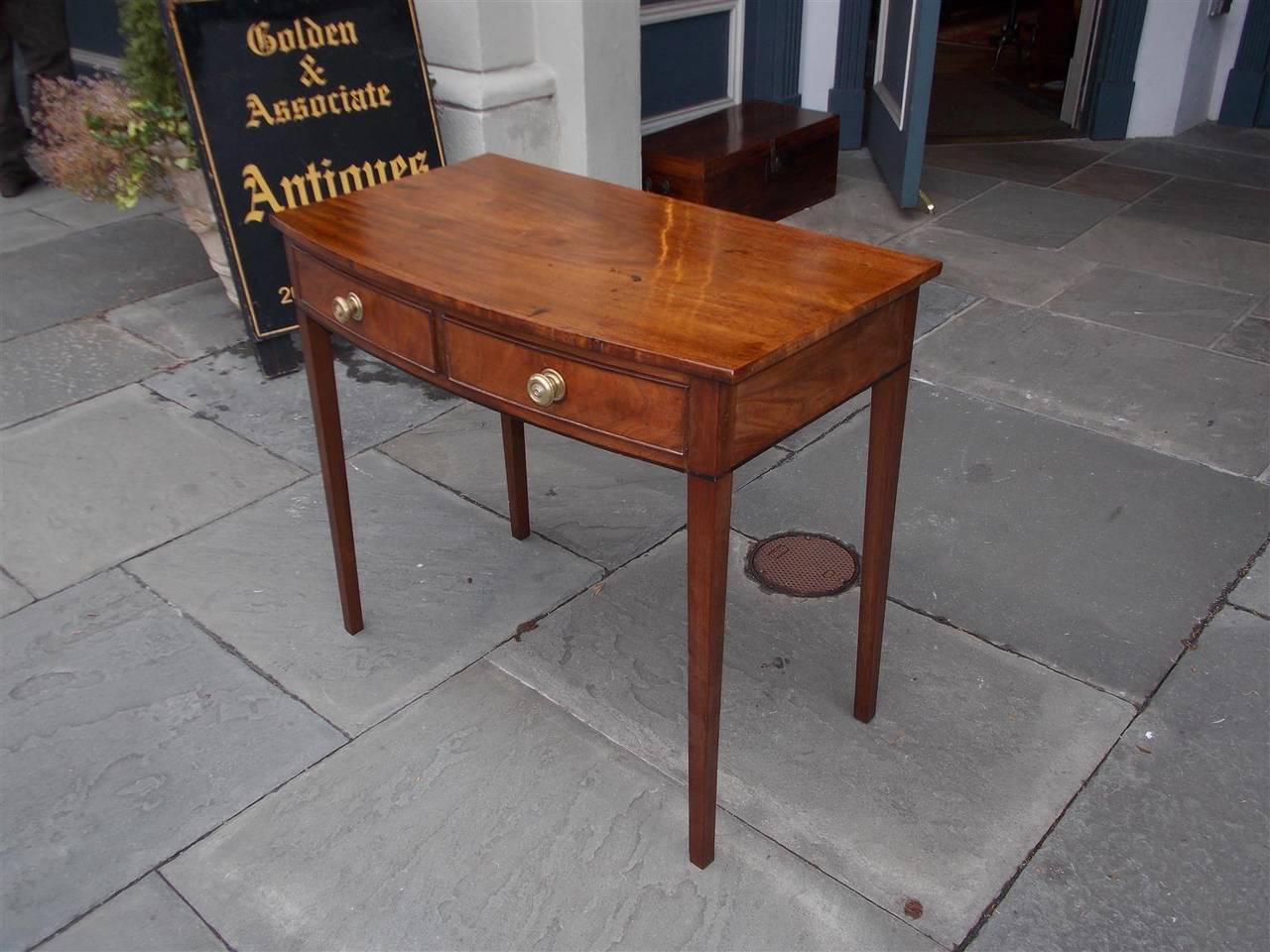 British English Bow Front Mahogany Server. Circa 1790 For Sale