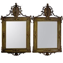 Pair of Italian Gilt and Painted Mirrors 6