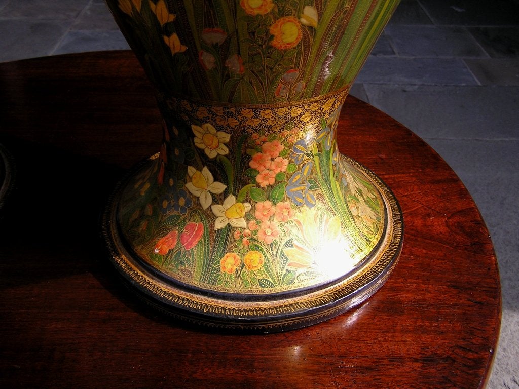 Pair of Kashmiri Vases In Excellent Condition In Charleston, SC