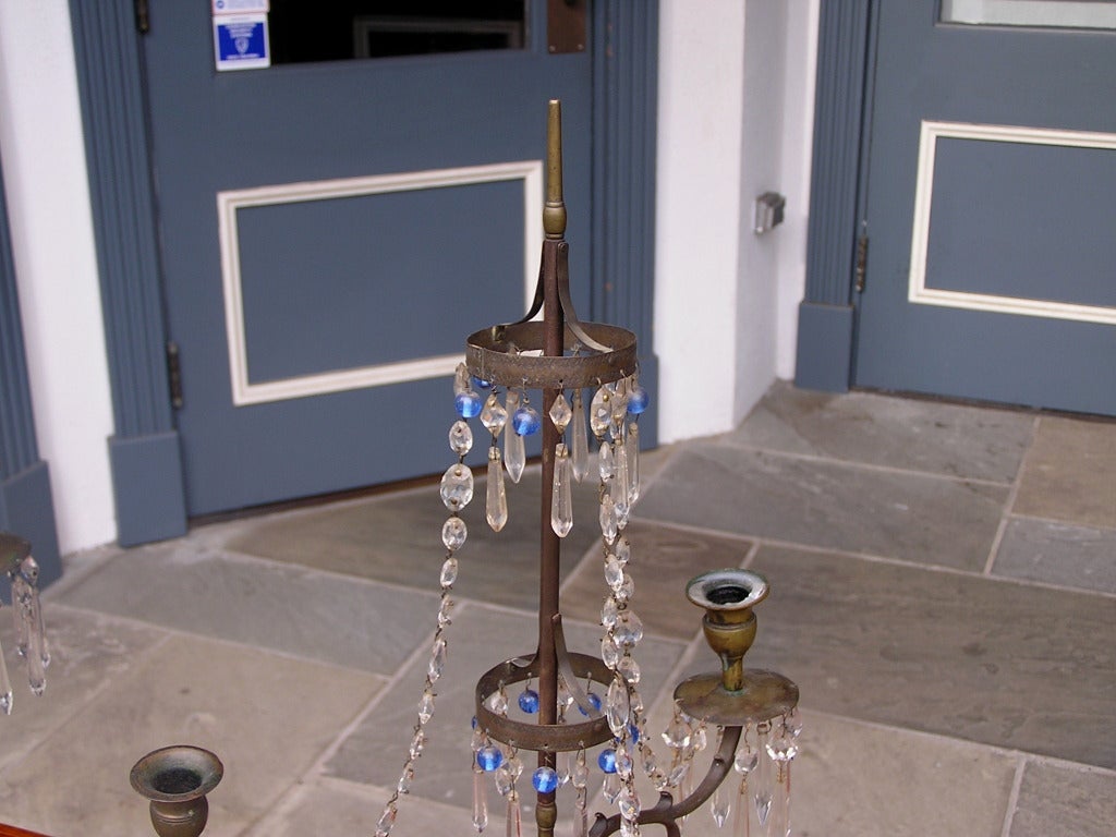 Paire de candélabres anglais en bronze et Wedgewood à trois bras et deux étages. Vers 1790 Excellent état - En vente à Hollywood, SC
