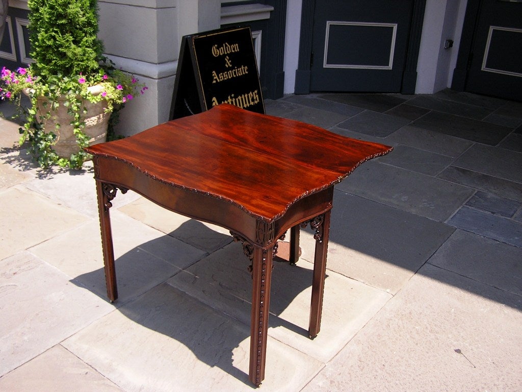 18th Century and Earlier English Chippendale Cuban Mahogany Game Table