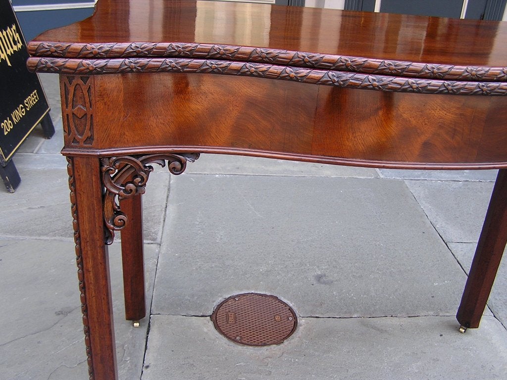 English Chippendale Cuban Mahogany Game Table 2