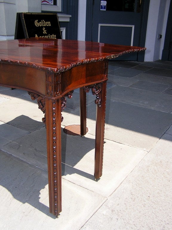 English Chippendale Cuban Mahogany Game Table 4