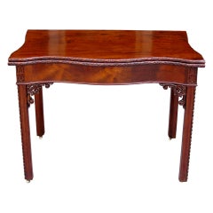 English Chippendale Cuban Mahogany Game Table 6