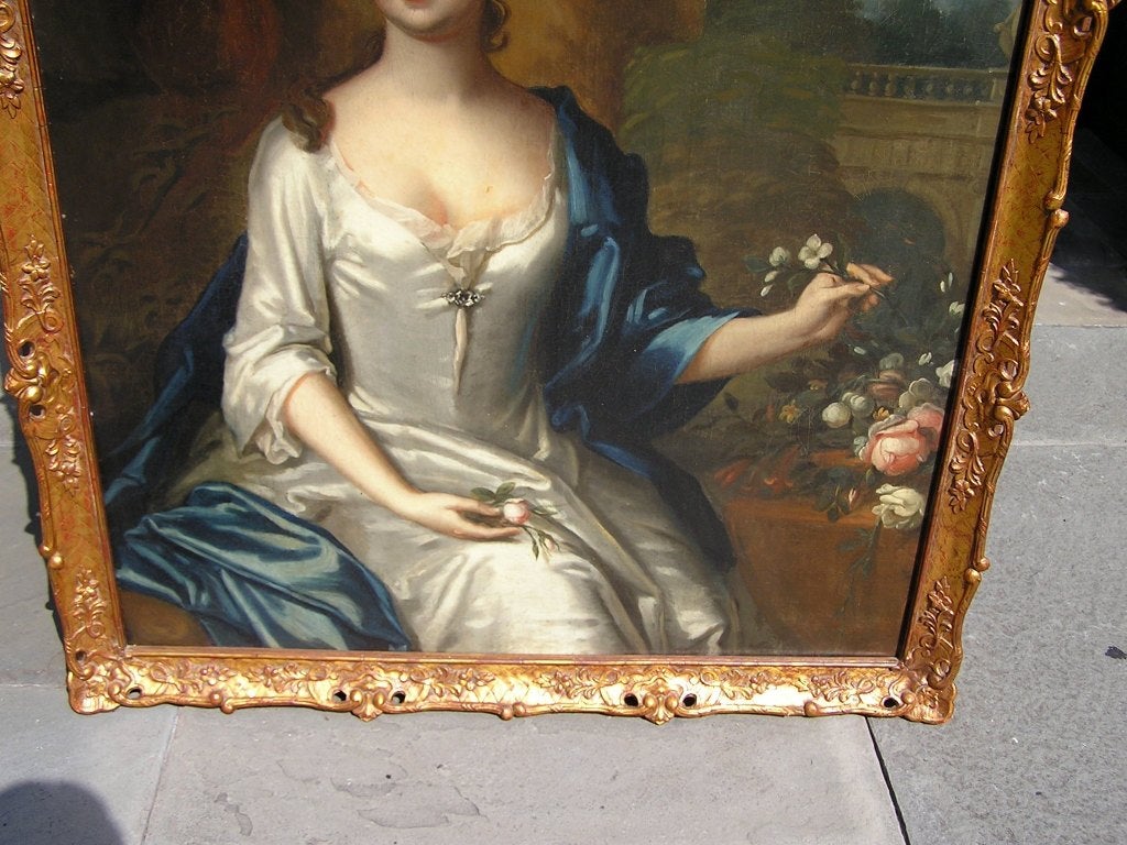 English Oil On Canvas of Mrs. Spencer, Winston Churchill's Mother.  18th Century In Excellent Condition In Hollywood, SC