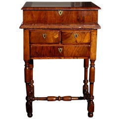 English Walnut Inlaid Stand