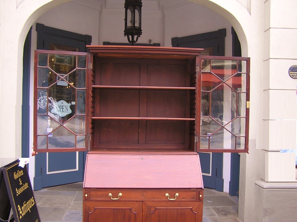English Mahogany Slant Front Secretary In Excellent Condition For Sale In Hollywood, SC