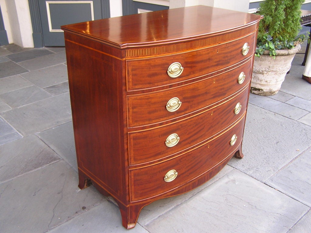 English Mahogany Bow Front Chest of Drawers