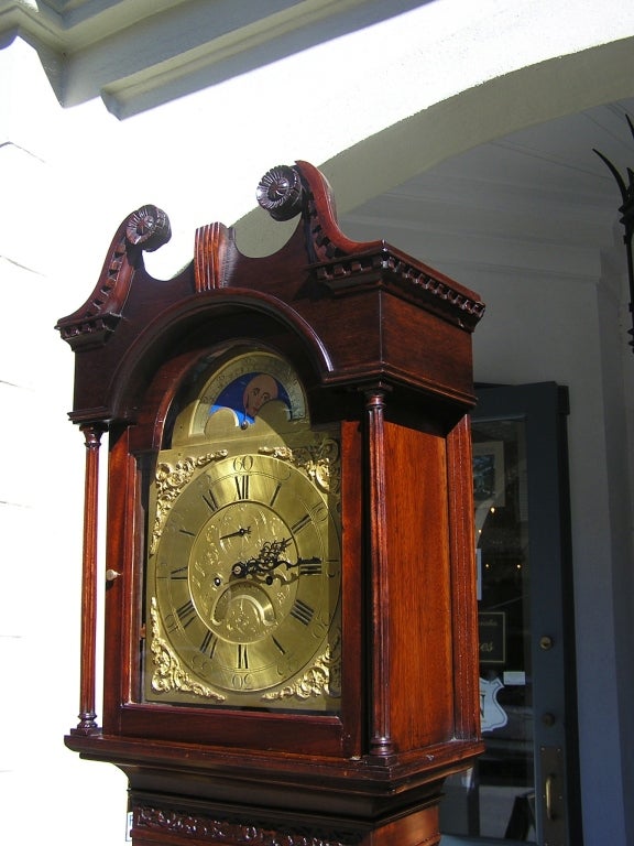 18th Century and Earlier Irish Mahogany Tall Case Clock ( John Gelston )