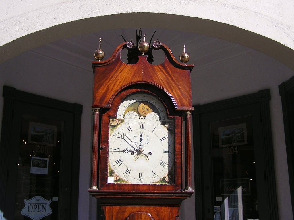 American Mahogany Tall Case Clock (Peter Lupp, NJ ) In Excellent Condition In Hollywood, SC