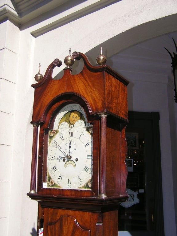 18th Century and Earlier American Mahogany Tall Case Clock (Peter Lupp, NJ )
