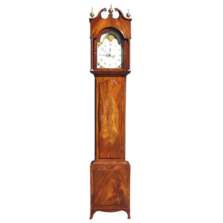 American Mahogany Tall Case Clock (Peter Lupp, NJ )